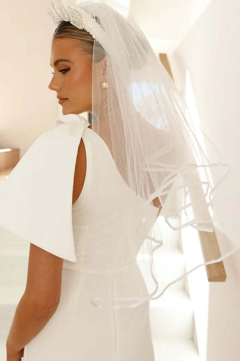 Bride To Be Veil - White-ROVOLE