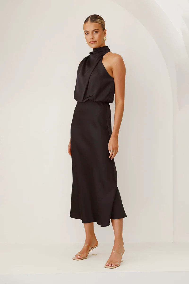 Esther Maxi Dress - Black-ROVOLE