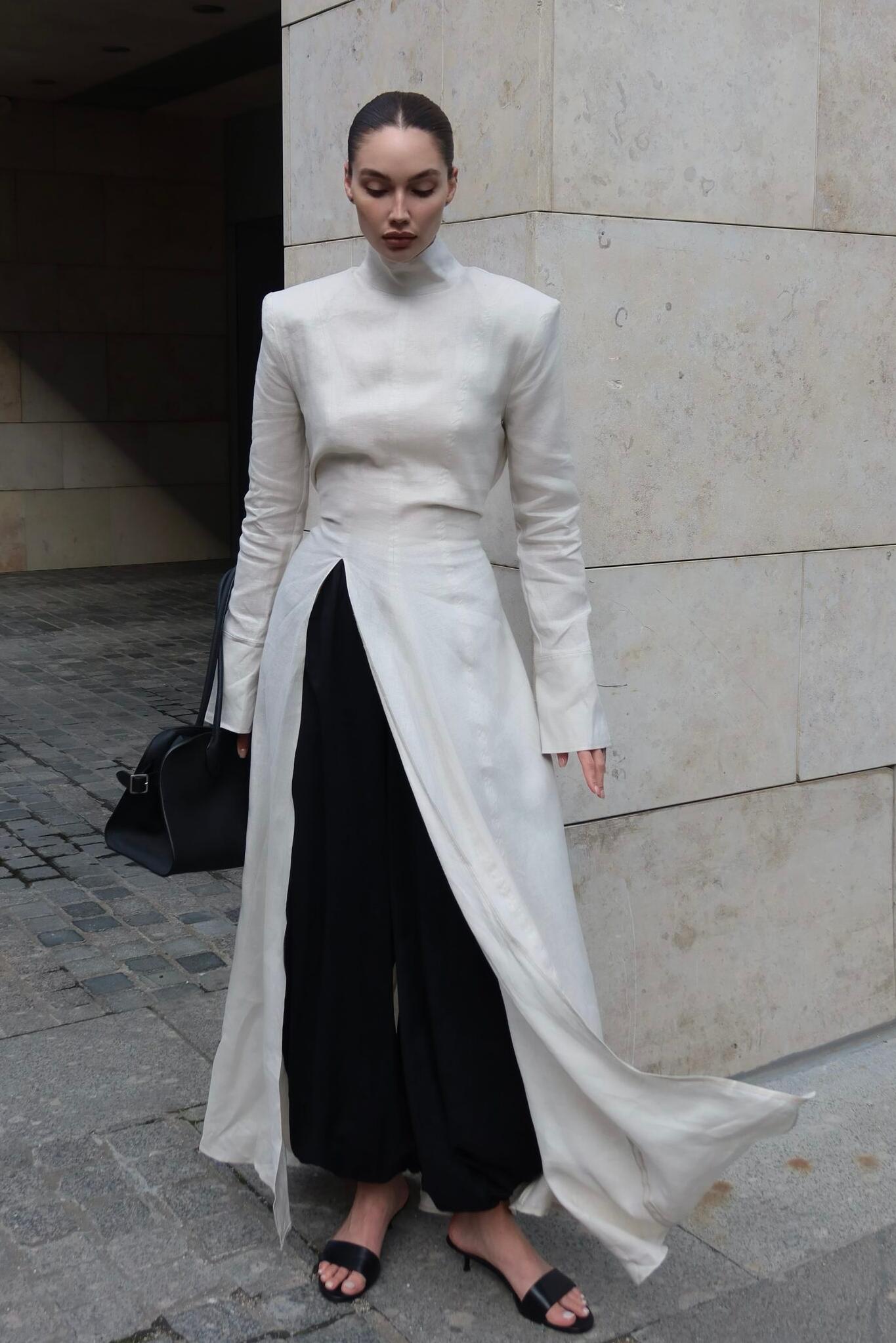 Cady High Neck Long Sleeve Bodycon Maxi Dress-ROVOLE