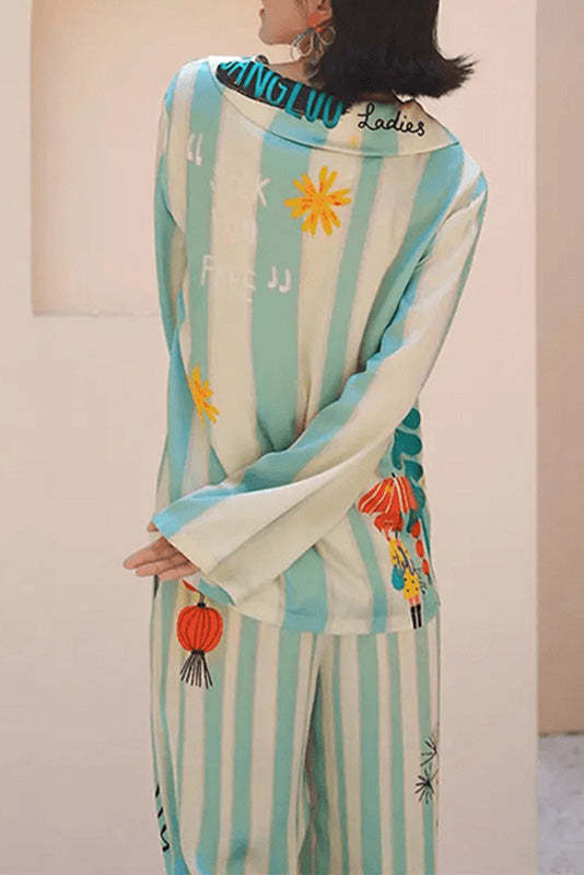 Forest Walk Long Pajama Set-ROVOLE