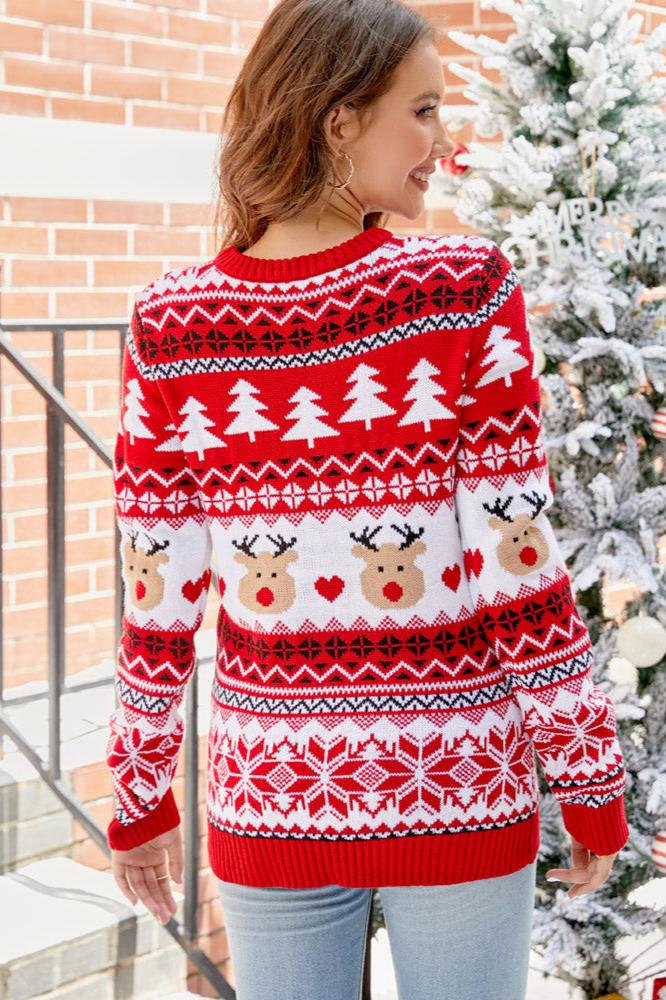 Christmas Bear & Antler Knitted Sweater-ROVOLE