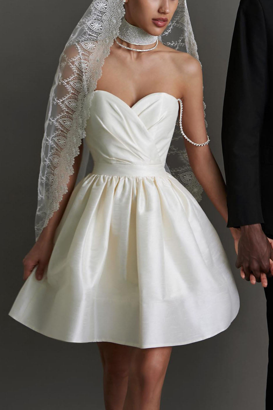 Sweet High-Waist Ruched Fluffy Mini Dress-ROVOLE