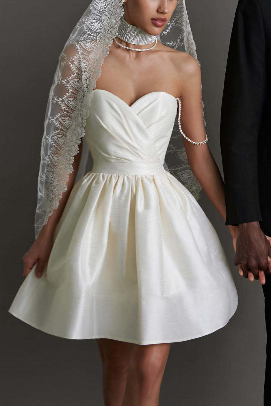 Sweet High-Waist Ruched Fluffy Mini Dress-ROVOLE