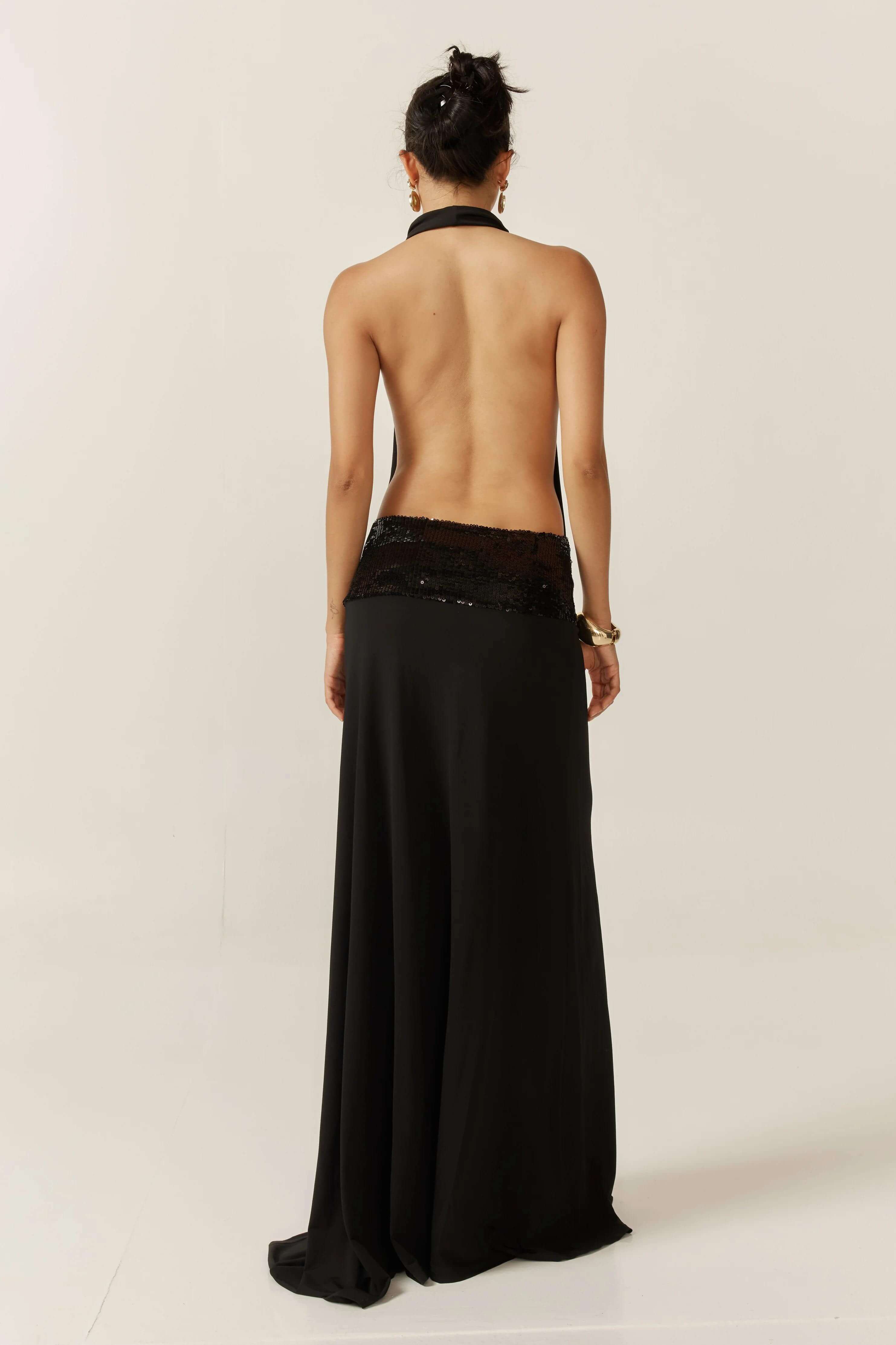Adele Halter Black Gown-ROVOLE
