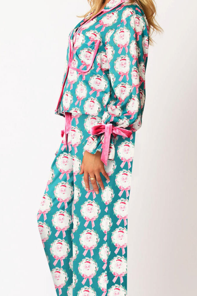 Santa Print Pajama Set-ROVOLE