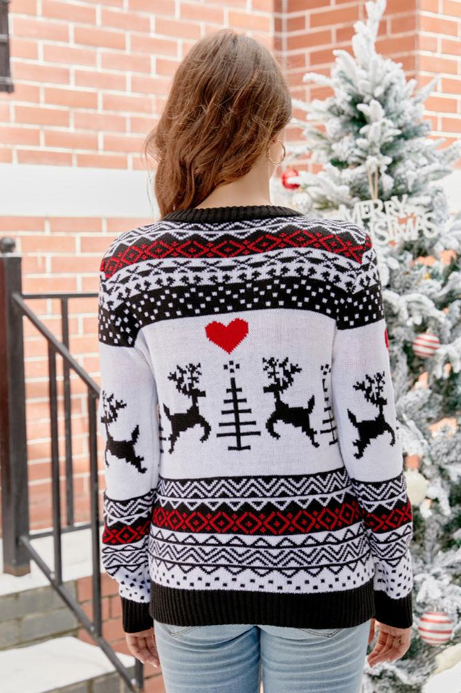 Christmas Bear & Antler Knitted Sweater-ROVOLE