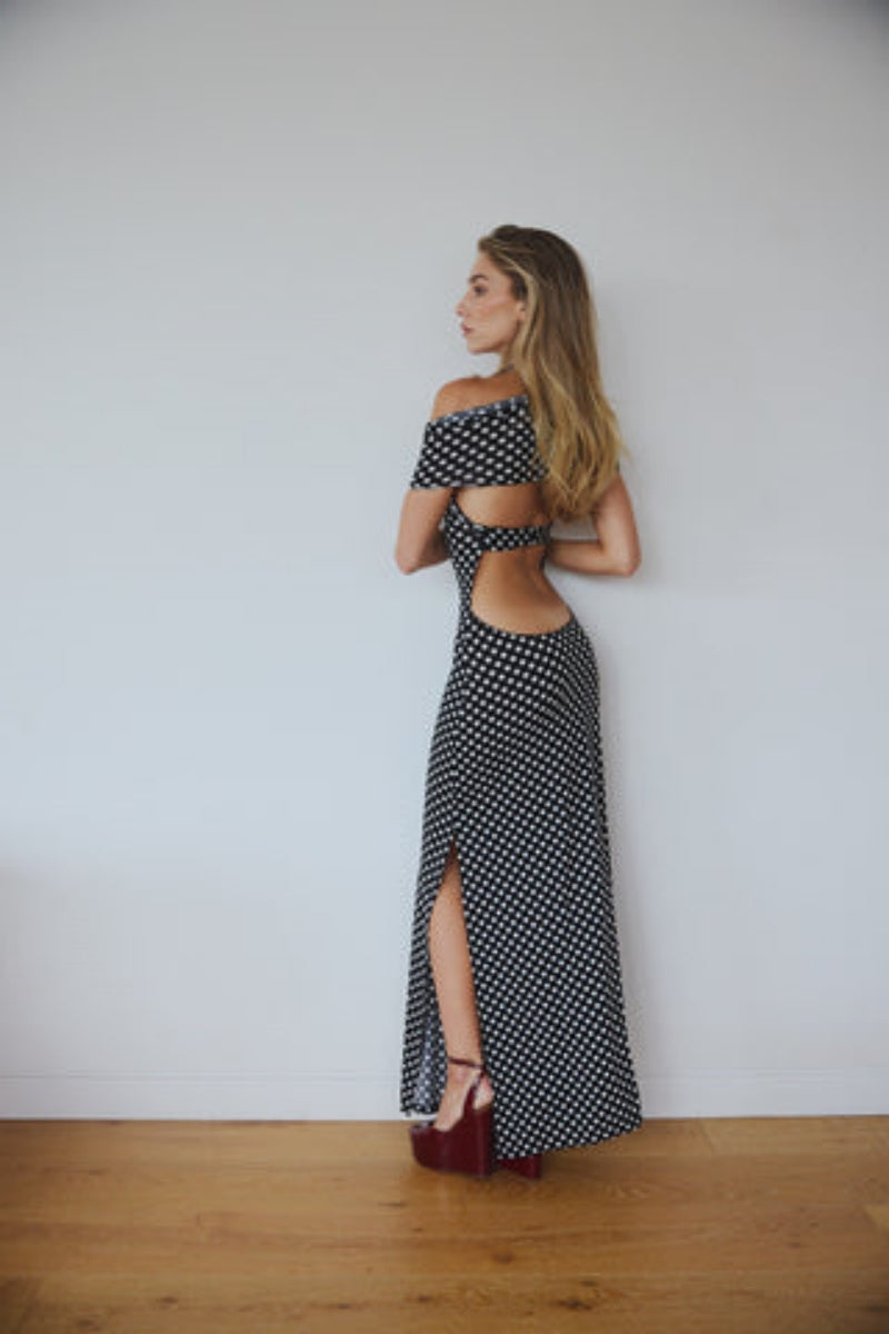 Polka Dot Maxi Dress-ROVOLE
