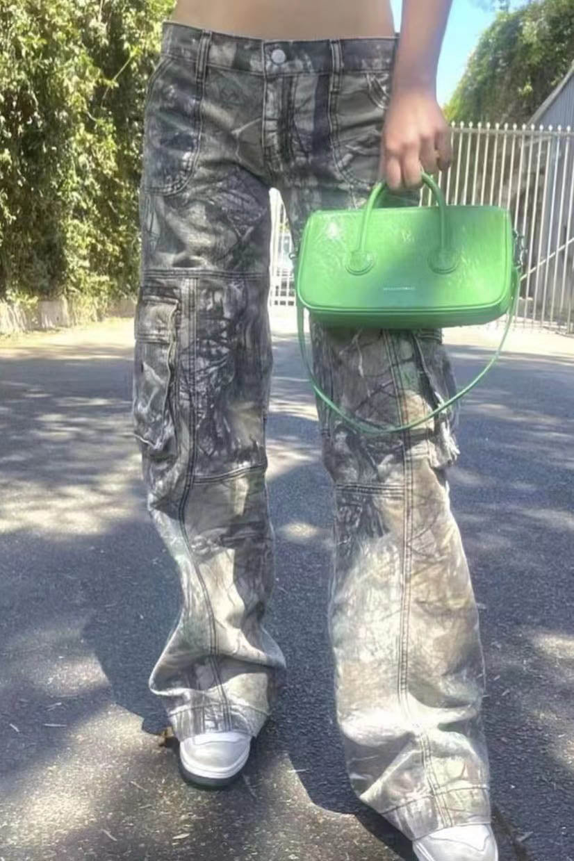 Camouflage Low-Waist Cargo-ROVOLE