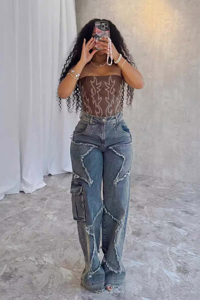 Star Tassel Fringe Wide-Leg Pants-ROVOLE