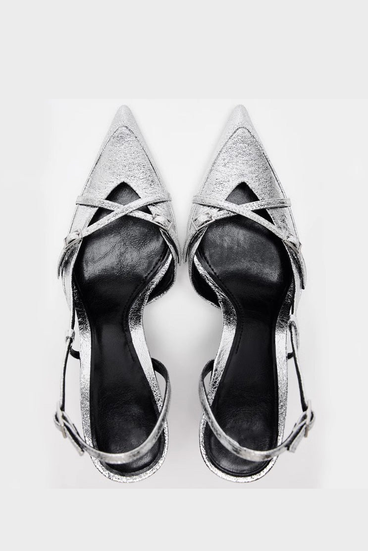 British Style Side Sling High Heels-ROVOLE