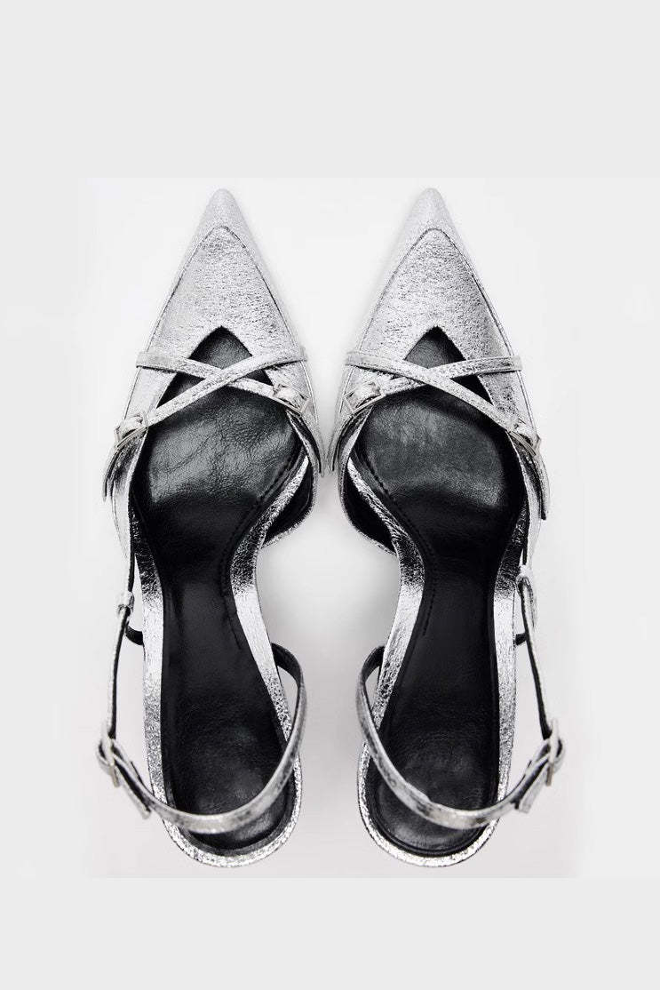 British Style Side Sling High Heels-ROVOLE
