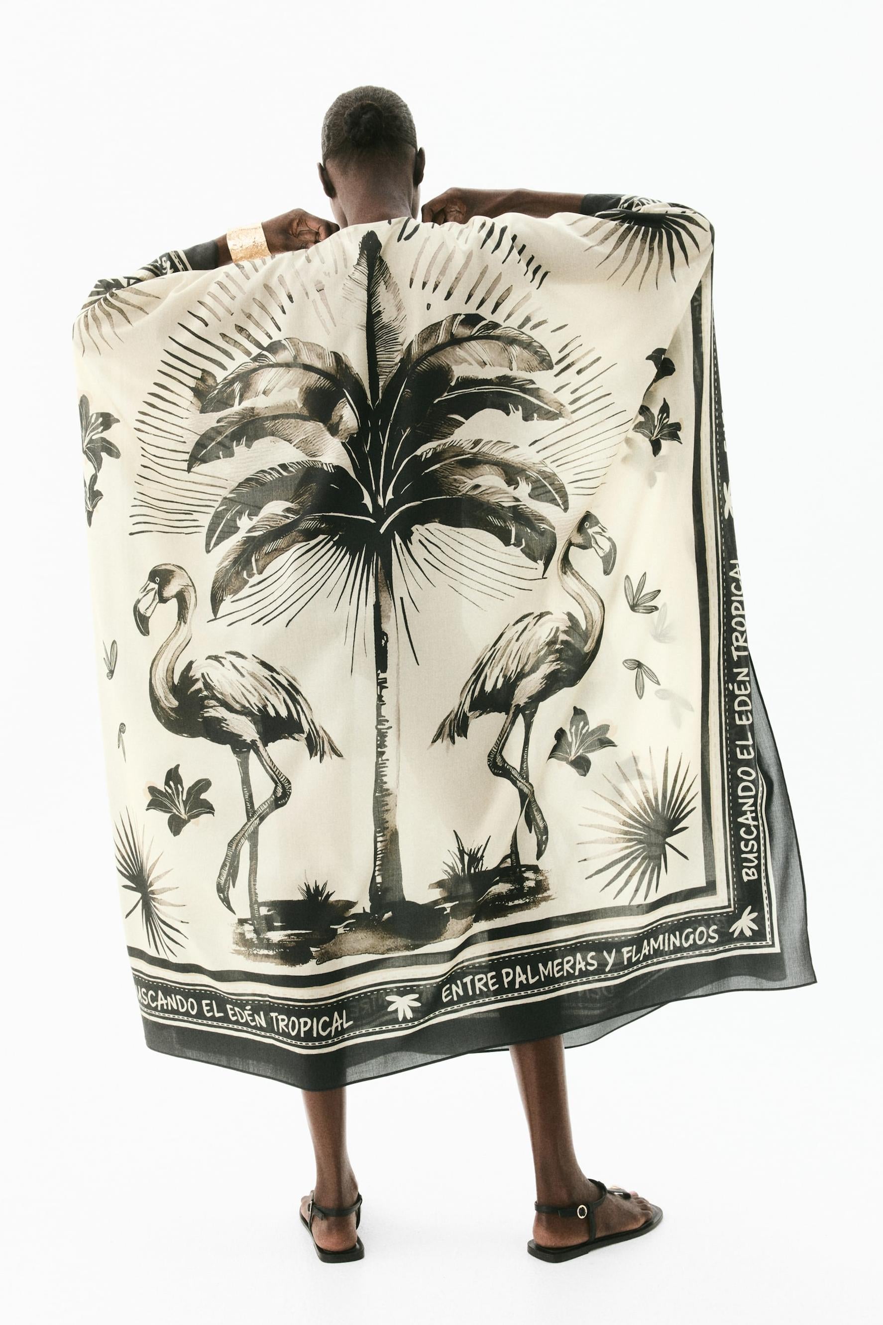 Oversized Flamingo Kaftan Maxi Dress-ROVOLE