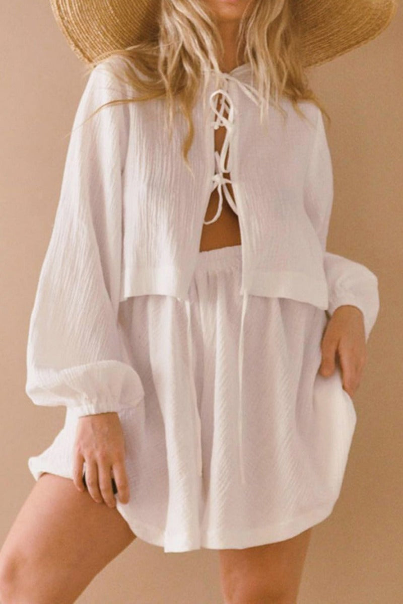 Tie Cotton Linen Suit-ROVOLE