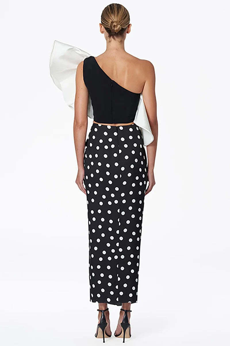 Bikini Set with Polka Dot Wrap Skirt-ROVOLE