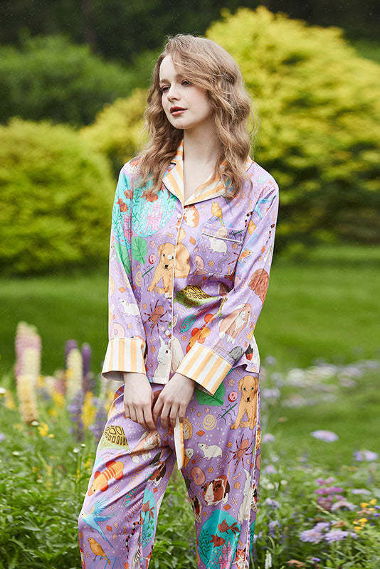 Guinea Pig and Fish Long Pajama Set-ROVOLE