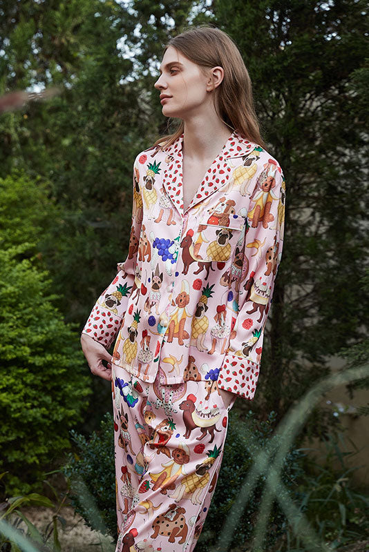 Pink Dessert Dog Pajama Set-ROVOLE