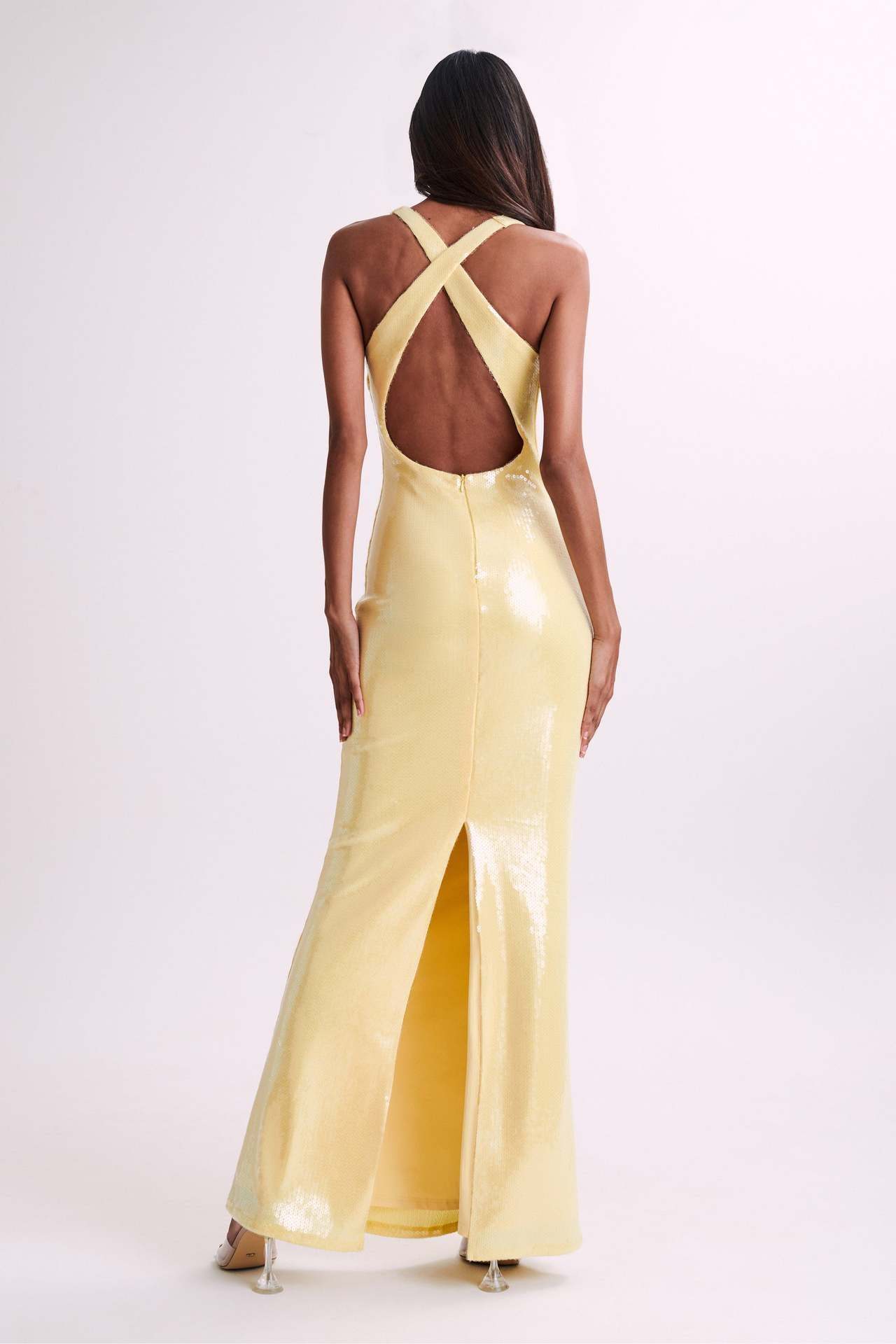 Sexy Cut-Out Halter High Slit Maxi Dress-ROVOLE