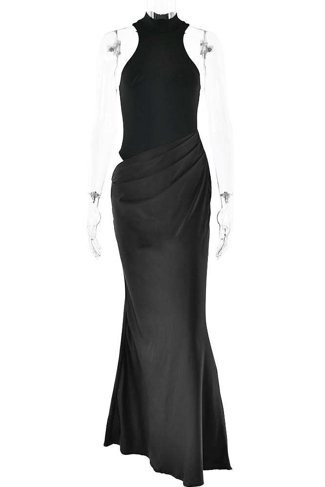 Panelled Cutout Bodycon Dress-ROVOLE