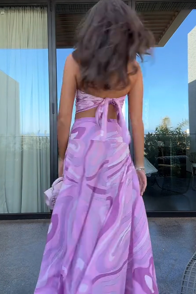 Roca Pink Skirt Set-ROVOLE