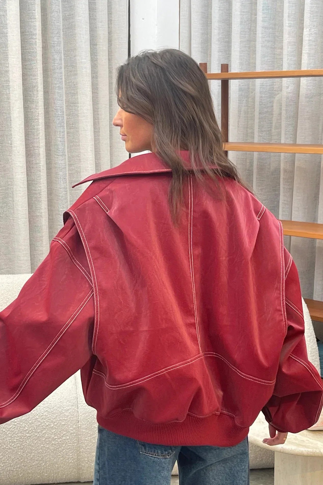 Casual Street Solid Color Patchwork Zipper Turndown Collar Outerwear-ROVOLE