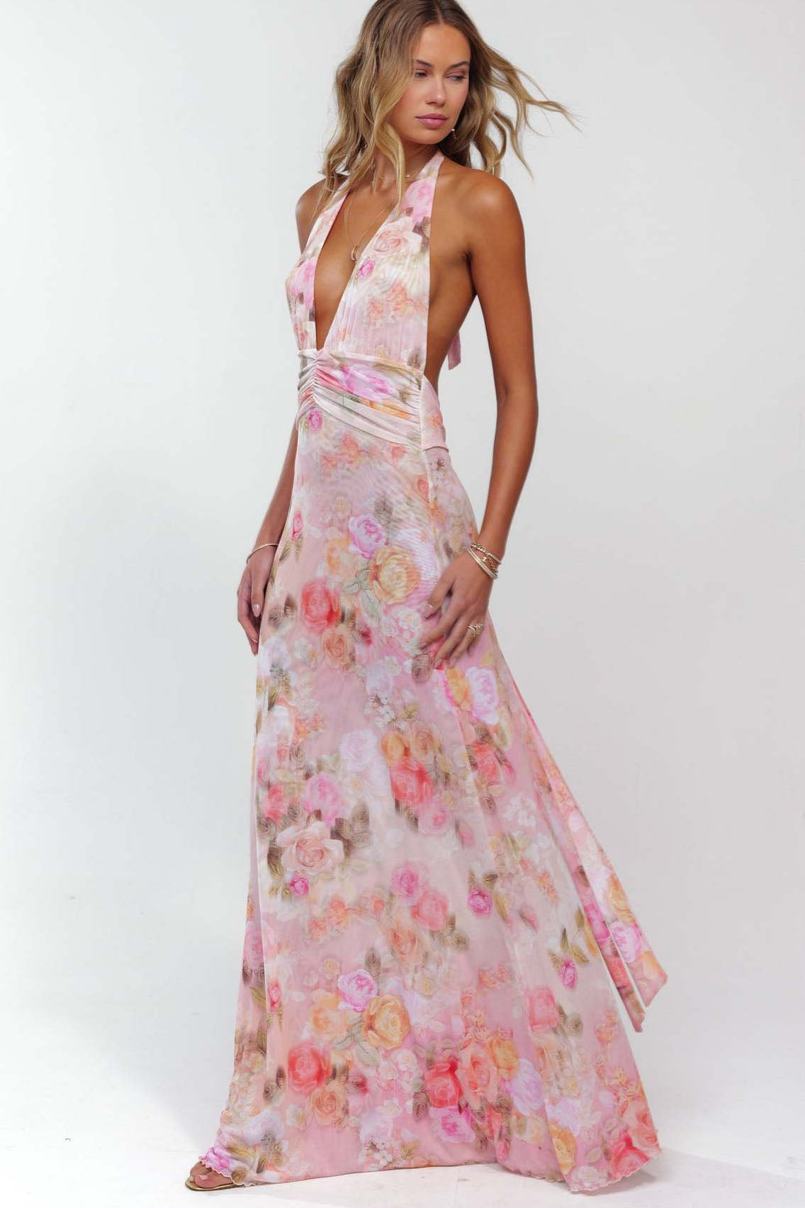 Camoni Polka Dot Diary Maxi Dress-ROVOLE