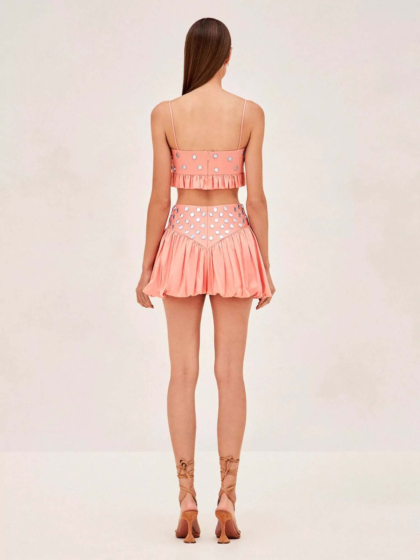 Luminous Allure Mirror Skirt Set-ROVOLE