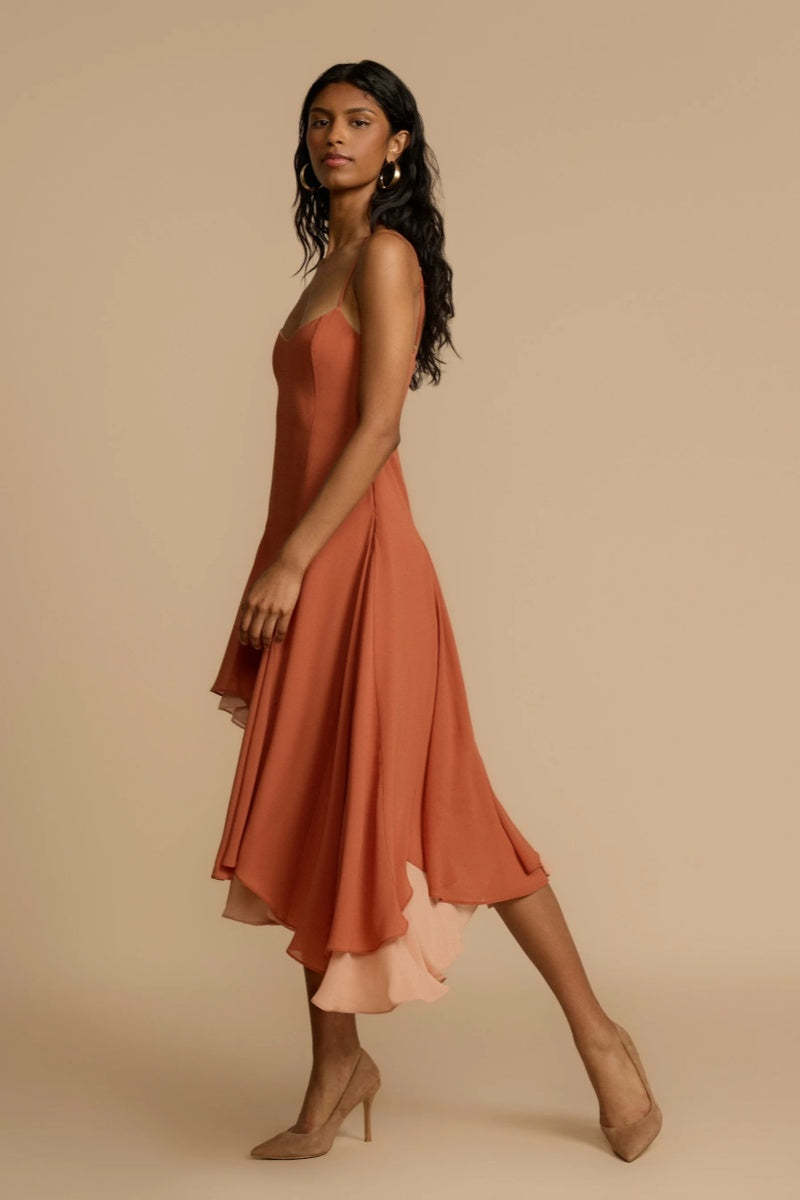 Dana  Peach Mini Dress-ROVOLE