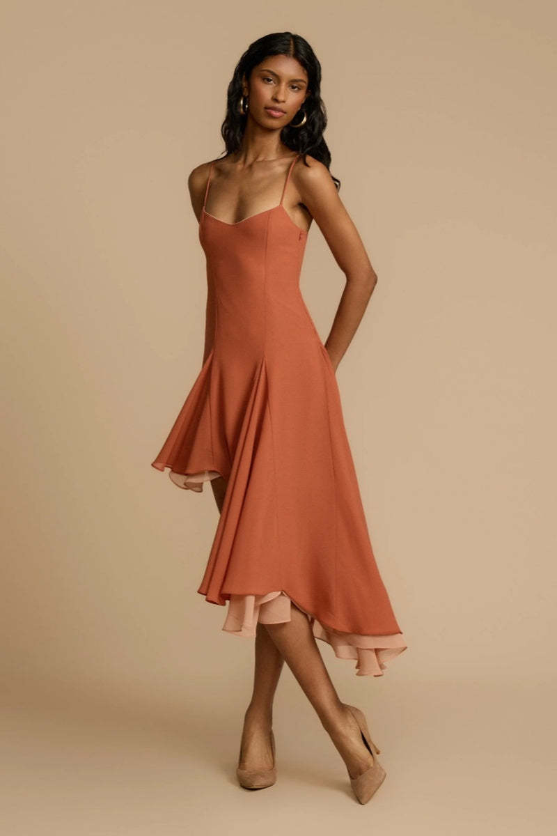 Dana  Peach Mini Dress-ROVOLE
