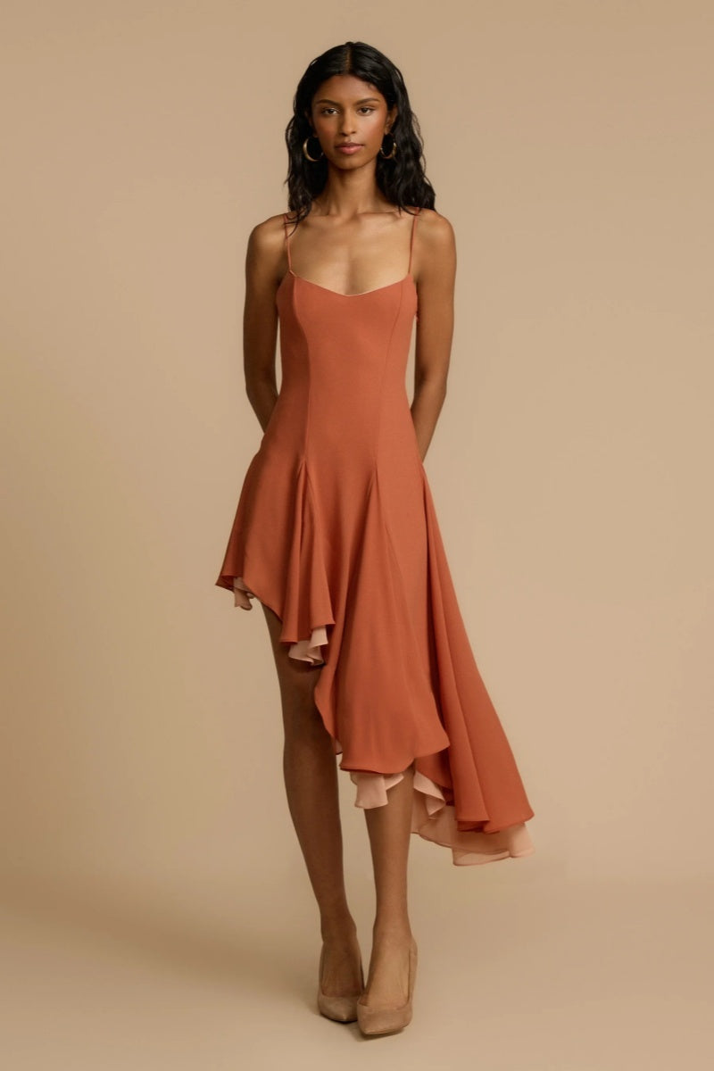 Dana  Peach Mini Dress-ROVOLE