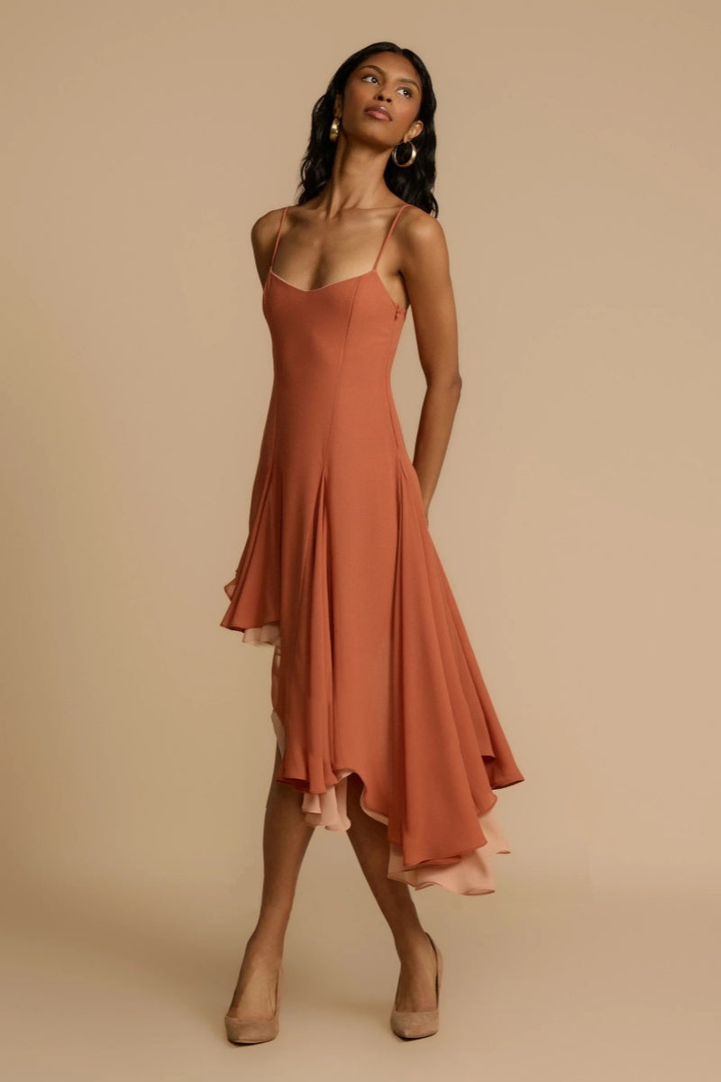 Dana  Peach Mini Dress-ROVOLE