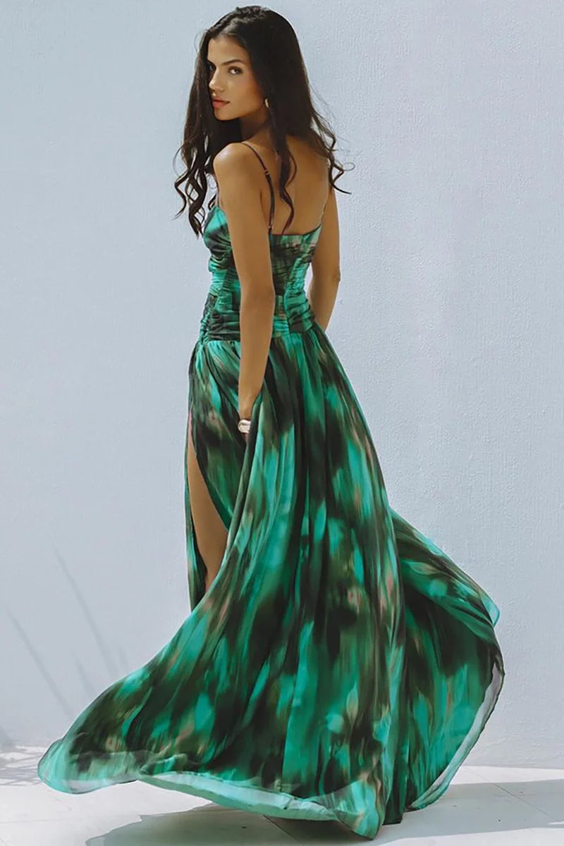 Ink Green Cutout Swimsuit Set-ROVOLE