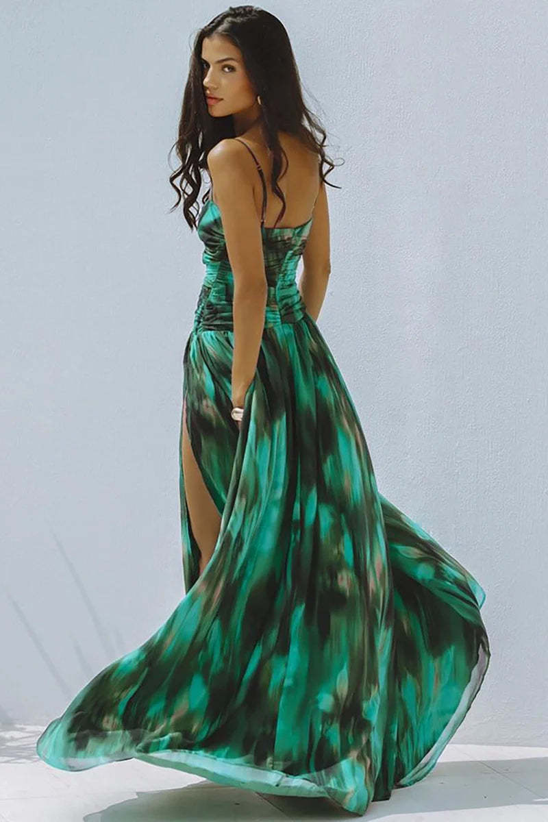 Ink Green Cutout Swimsuit Set-ROVOLE