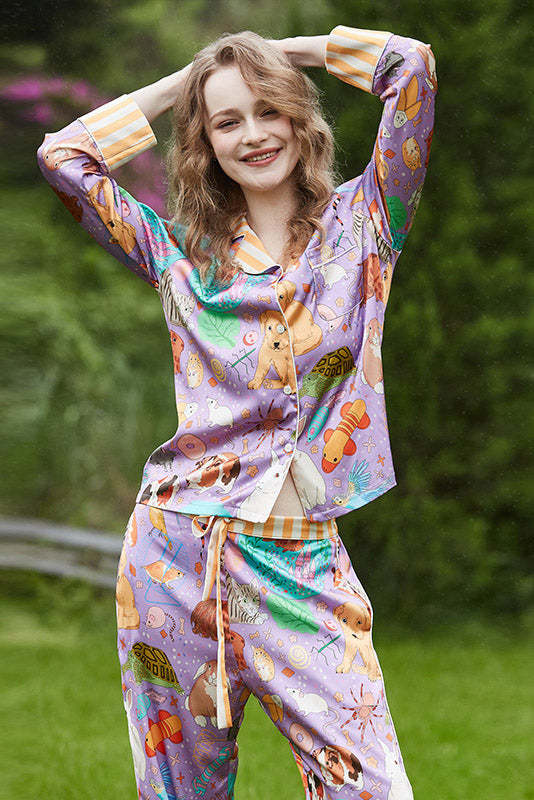 Guinea Pig and Fish Long Pajama Set-ROVOLE