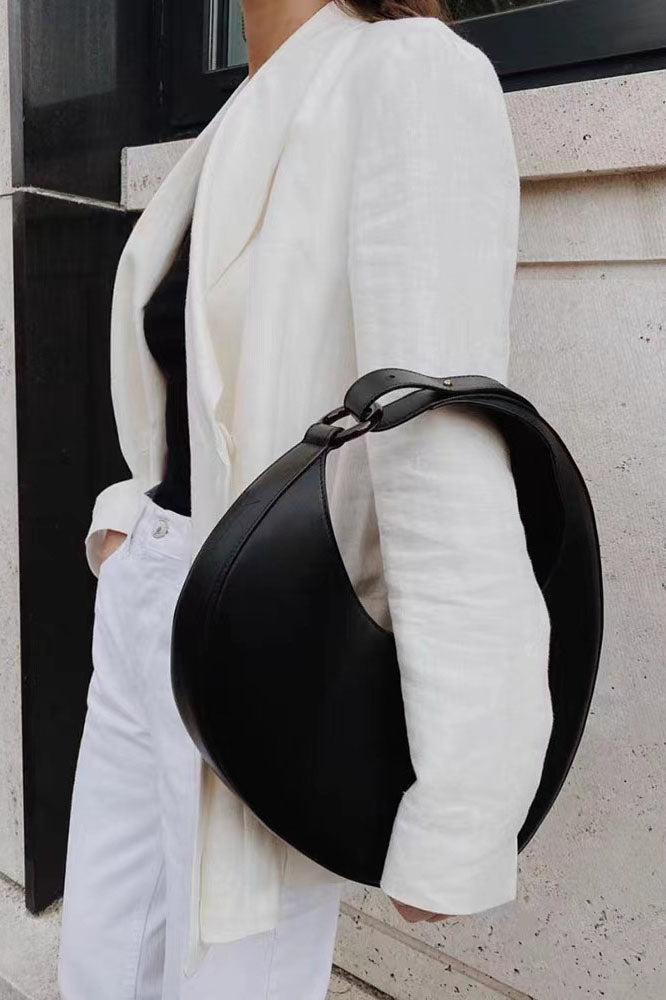 Italian Niche Design Crescent Hobo Shoulder Bag-ROVOLE