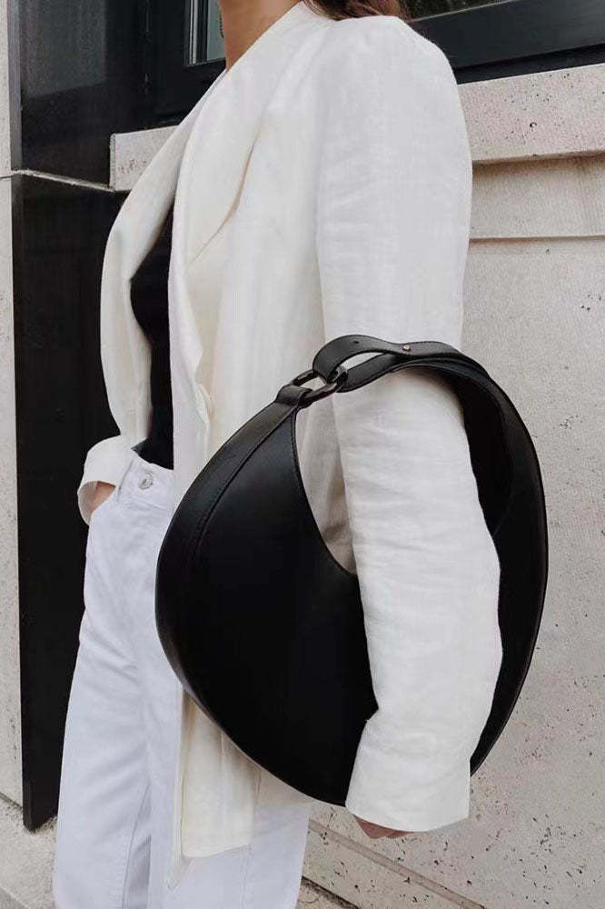 Italian Niche Design Crescent Hobo Shoulder Bag-ROVOLE