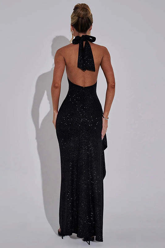 Sparkling Sequin Maxi Dress for Date Nights-ROVOLE