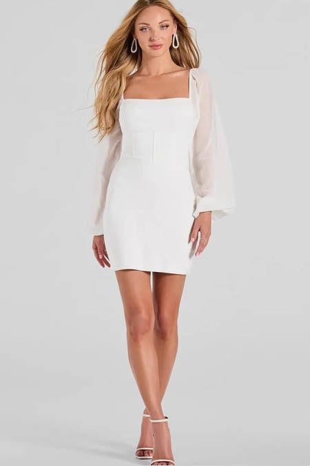 Playful in White Mini Dress-ROVOLE