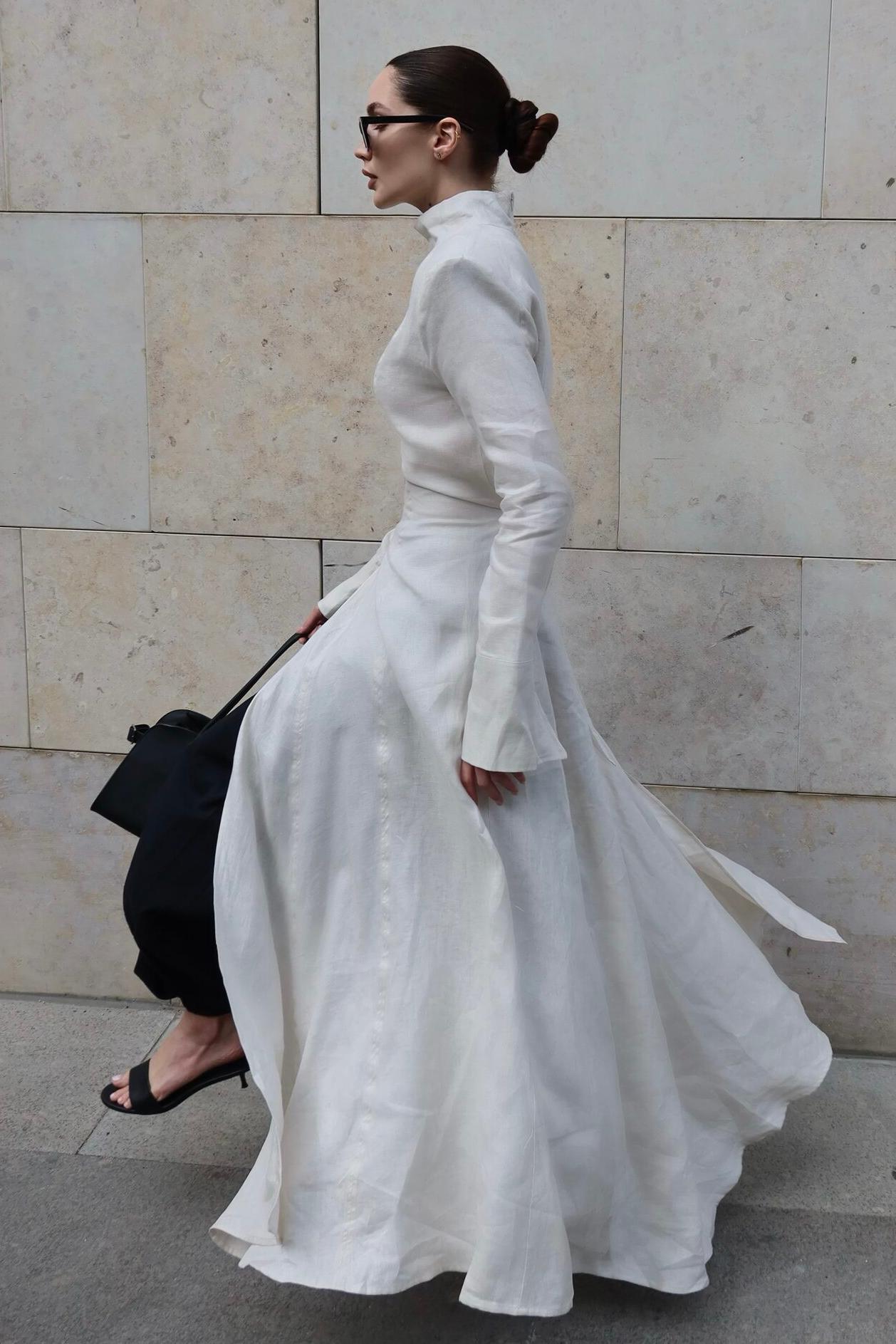 Cady High Neck Long Sleeve Bodycon Maxi Dress-ROVOLE