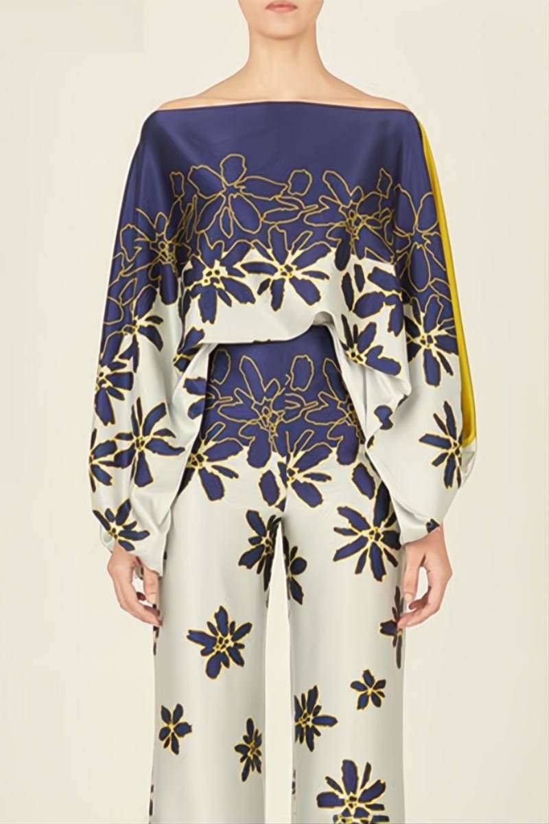 Abstract Waves Two-Piece Set - Apricot-ROVOLE