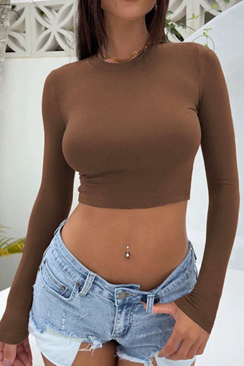 Versatile Tight Long-sleeved T-shirt-ROVOLE