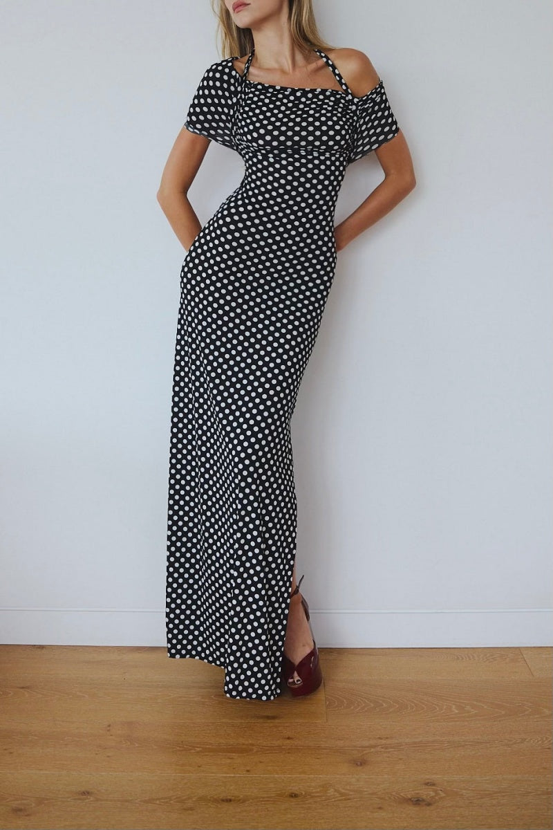 Polka Dot Maxi Dress-ROVOLE
