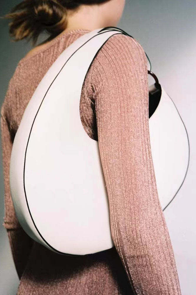 Italian Niche Design Crescent Hobo Shoulder Bag-ROVOLE