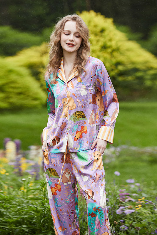 Guinea Pig and Fish Long Pajama Set-ROVOLE