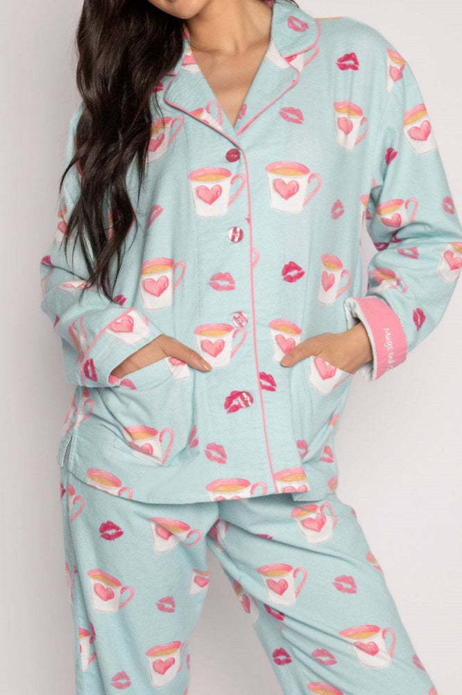 Heart and Lip Print Pajama Set-ROVOLE