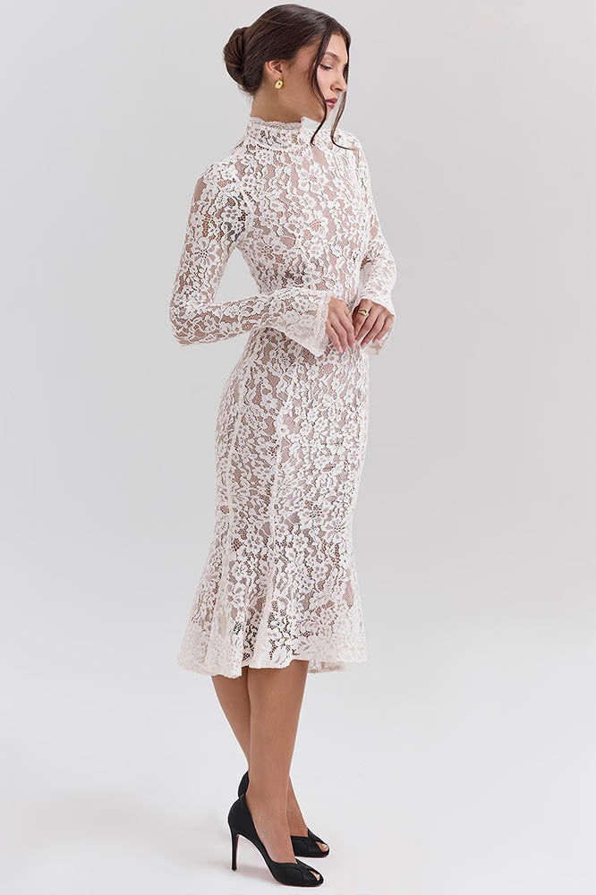 Lace High Waist Slimming Bodycon Dress-ROVOLE