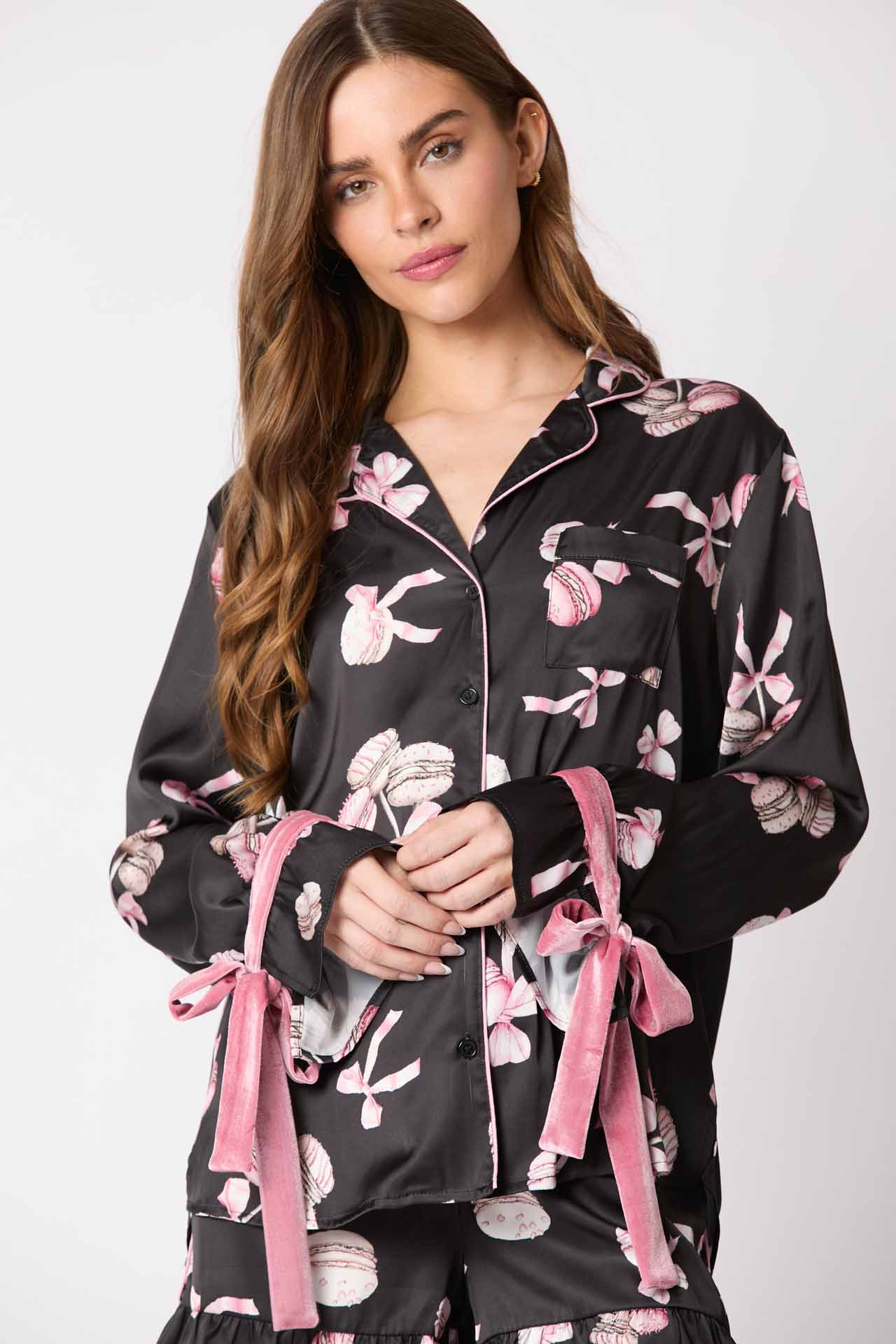 Pajama Set Bow Cuffs-ROVOLE