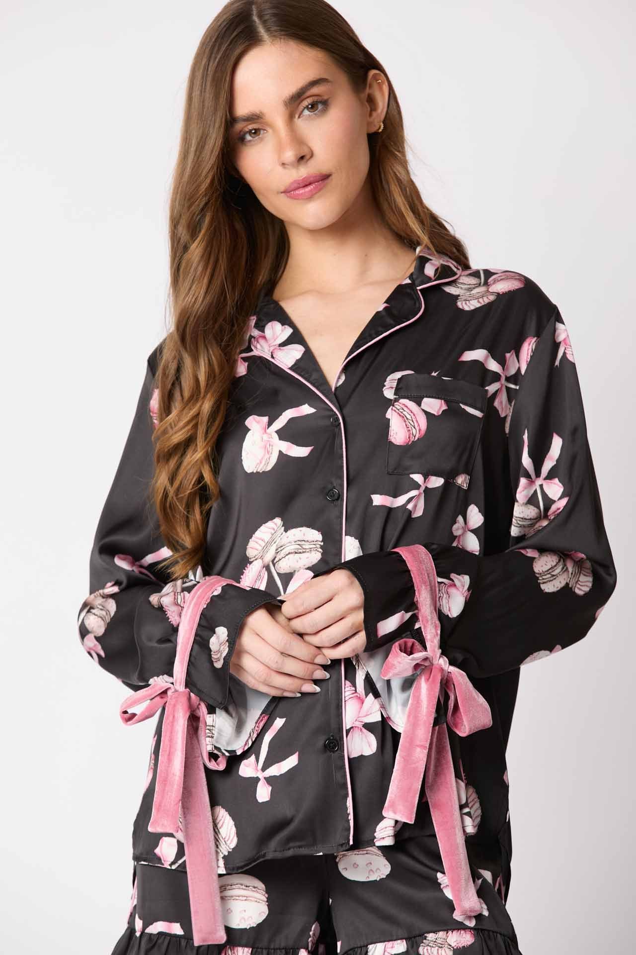 Pajama Set Bow Cuffs-ROVOLE