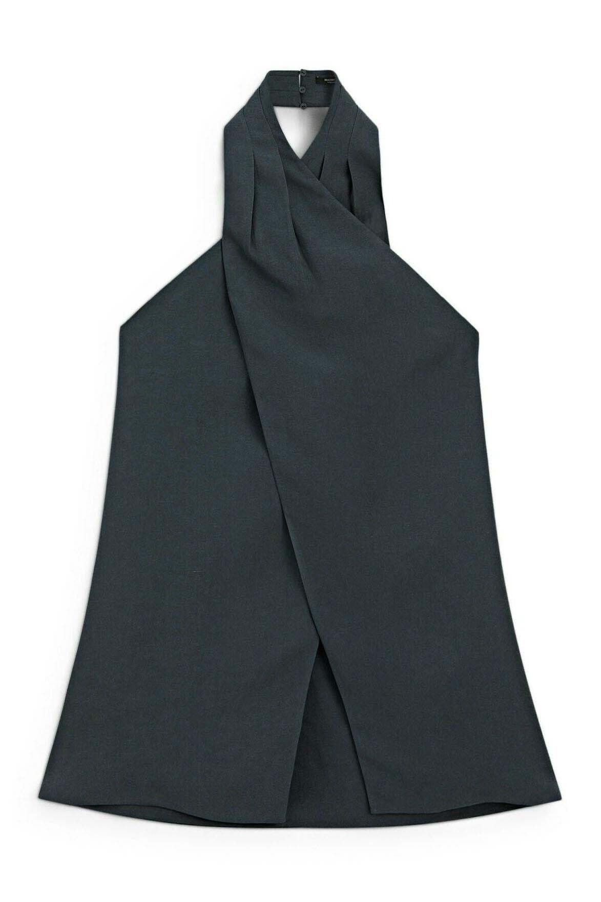 Halter Neck Back Neckline Top - Blue-ROVOLE
