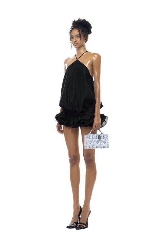 Coastal Kiss Halter Backless Mini Dress-ROVOLE