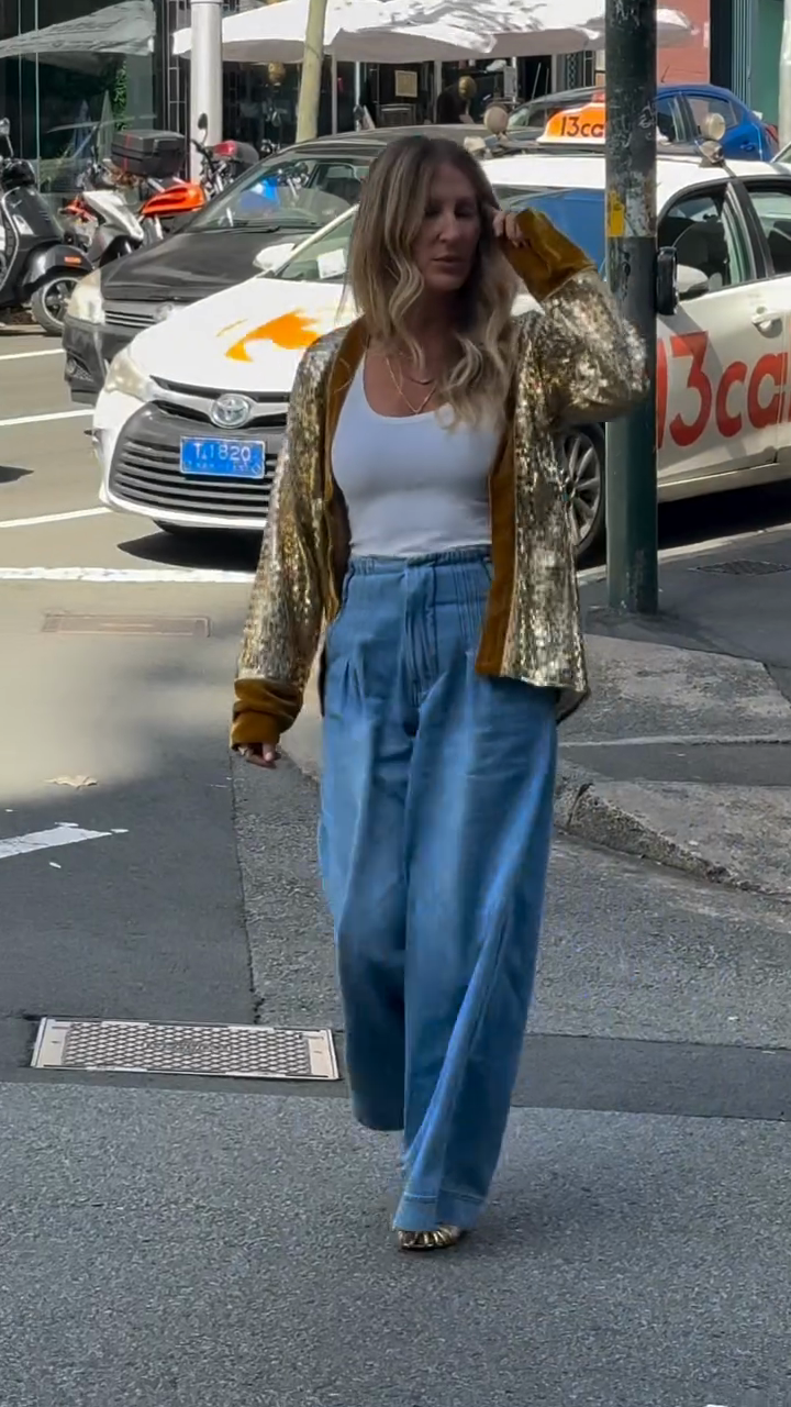 Gold Sequin Embellished Cardigan-ROVOLE